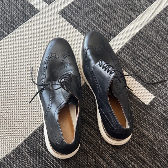 Black Leather Men's Dress Shoes-Col Haan - Picture 1 of 4